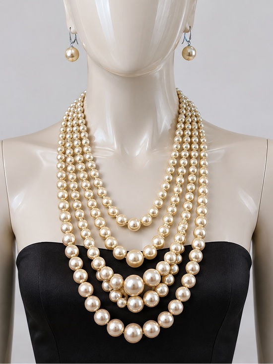 paparazzi Jewelry - Paparazzi Multi-Strand Faux Pearl Necklace and Earring Set NWT